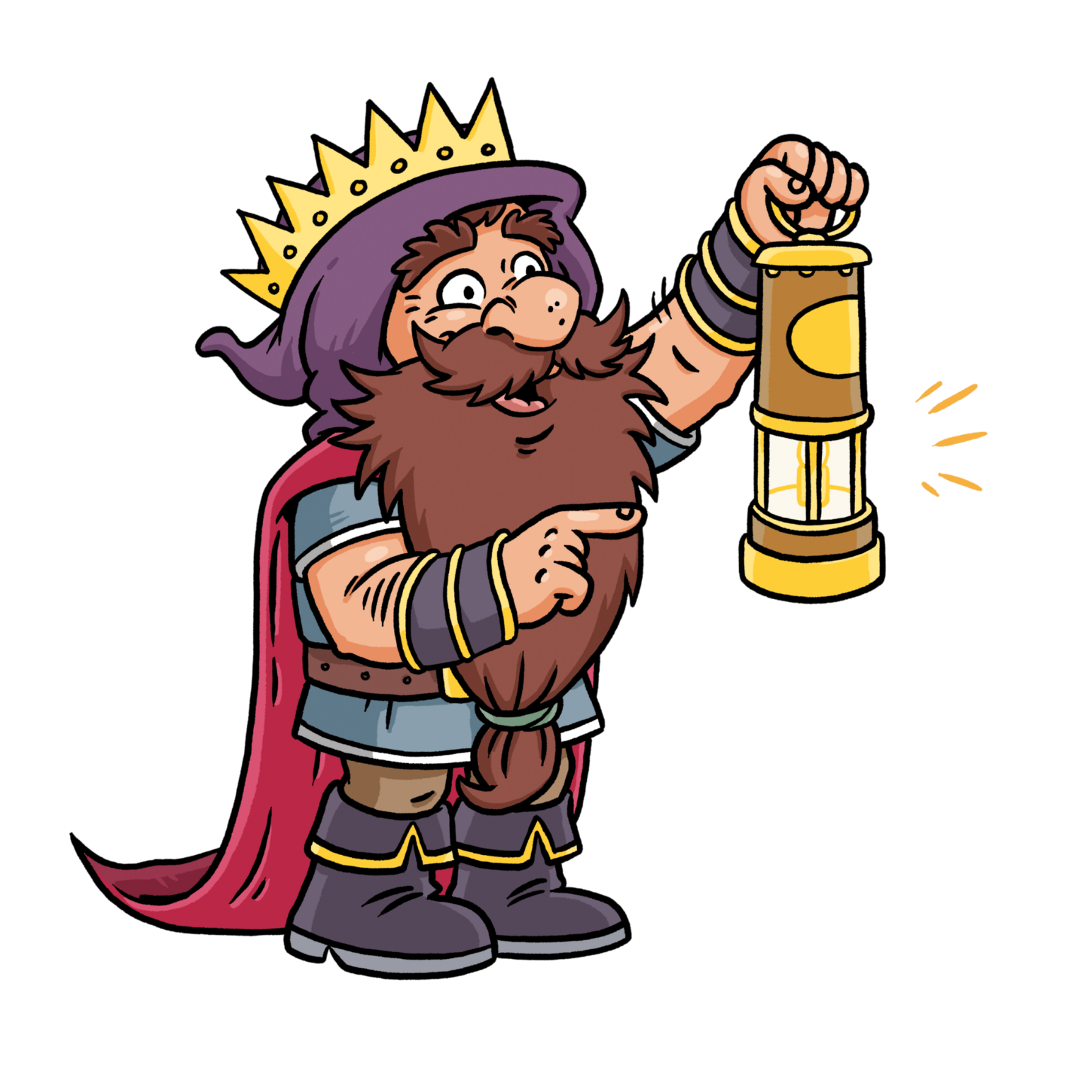 König Hübich mit Lampe