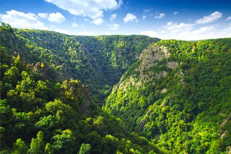 Bodetal mit Rosstrappenfelsen