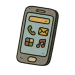 Ein Smartphone im Comicstil