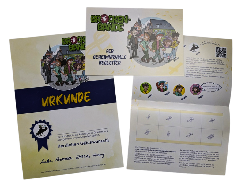 Brockenbande Rätseltour Quedlinburg - Heft und Urkunde